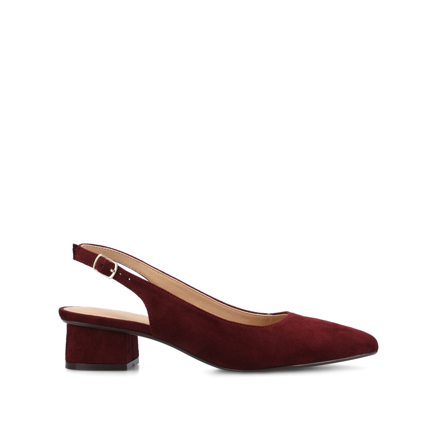 SYLVIA LOW BLOCK HEELS IN WIDE - Oxblood Suede
