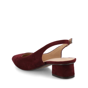 SYLVIA LOW BLOCK HEELS IN WIDE - Oxblood Suede
