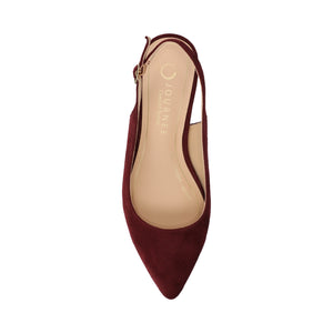 SYLVIA LOW BLOCK HEELS IN WIDE - Oxblood Suede