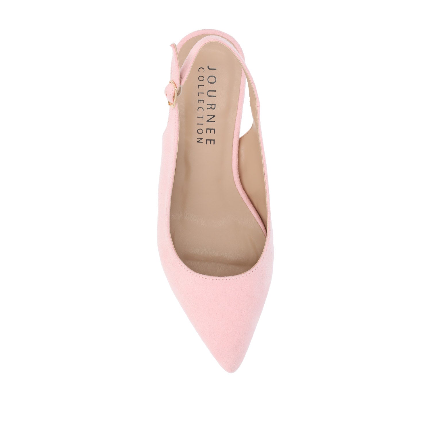 SYLVIA LOW BLOCK PUMP HEELS IN FAUX SUEDE - Pink