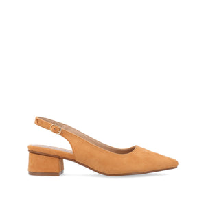 SYLVIA LOW BLOCK HEELS IN WIDE - Tan PU