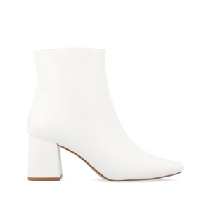 HAYLINN SQUARE TOE BOOTIES IN VEGAN LEATHER - White PU