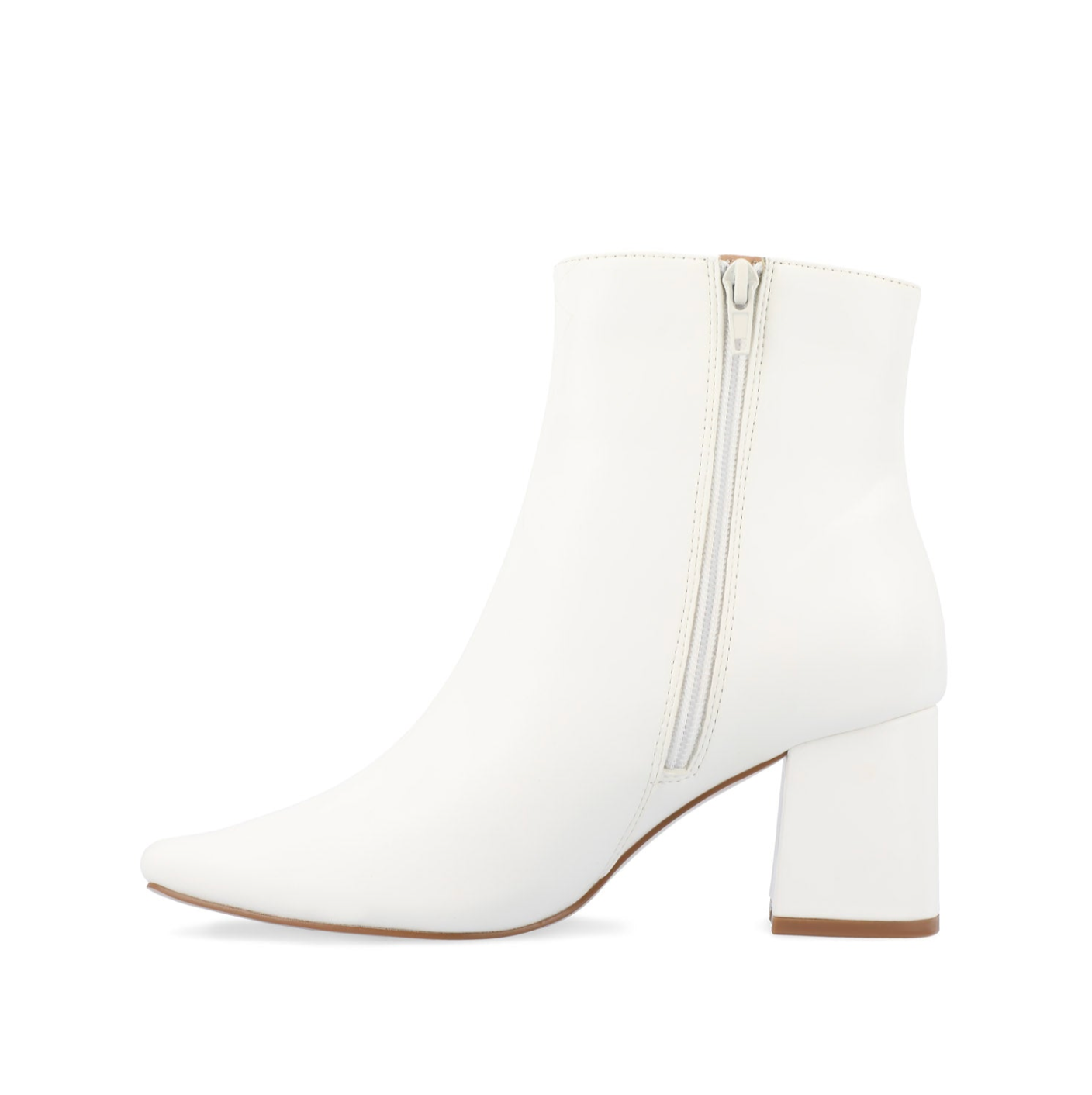 HAYLINN SQUARE TOE BOOTIES IN VEGAN LEATHER - White PU