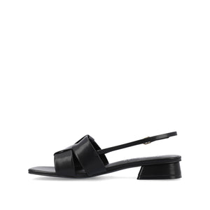 TABATHA LOW BLOCK HEELS IN VEGAN LEATHER - Black