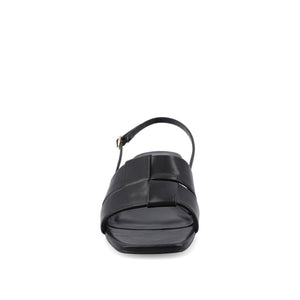 TABATHA LOW BLOCK HEELS IN VEGAN LEATHER - Black