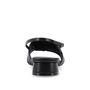 TABATHA LOW BLOCK HEELS IN VEGAN LEATHER - Black