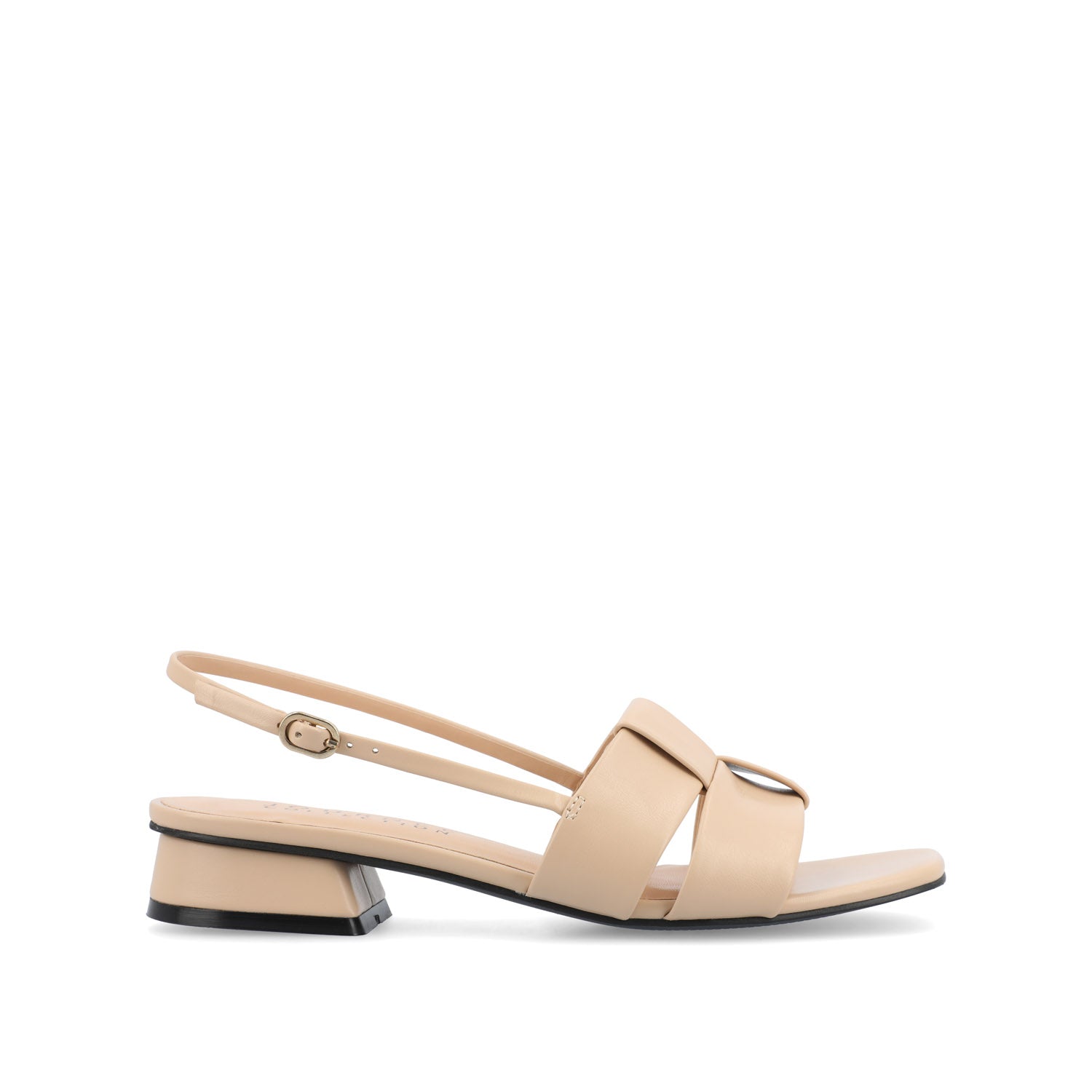 TABATHA LOW BLOCK HEELS IN VEGAN LEATHER - Nude