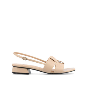 TABATHA LOW BLOCK HEELS IN VEGAN LEATHER - Nude