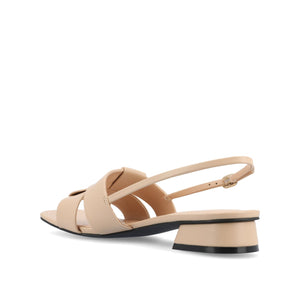 TABATHA LOW BLOCK HEELS IN VEGAN LEATHER IN WIDE - Nude