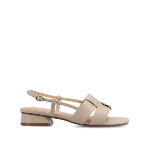 TABATHA LOW BLOCK HEELS IN VEGAN LEATHER IN WIDE - Nude