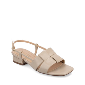 TABATHA LOW BLOCK HEELS IN VEGAN LEATHER IN WIDE - Nude