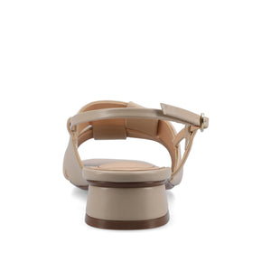 TABATHA LOW BLOCK HEELS IN VEGAN LEATHER IN WIDE - Nude
