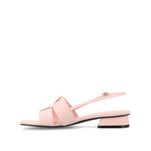 TABATHA LOW BLOCK HEELS IN VEGAN LEATHER - Pink