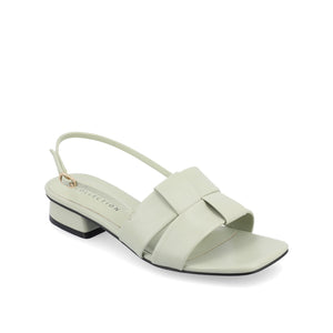 TABATHA LOW BLOCK HEELS IN VEGAN LEATHER IN WIDE - Sage