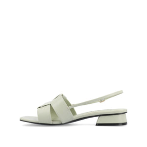 TABATHA LOW BLOCK HEELS IN VEGAN LEATHER - Sage