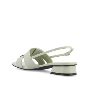 TABATHA LOW BLOCK HEELS IN VEGAN LEATHER IN WIDE - Sage