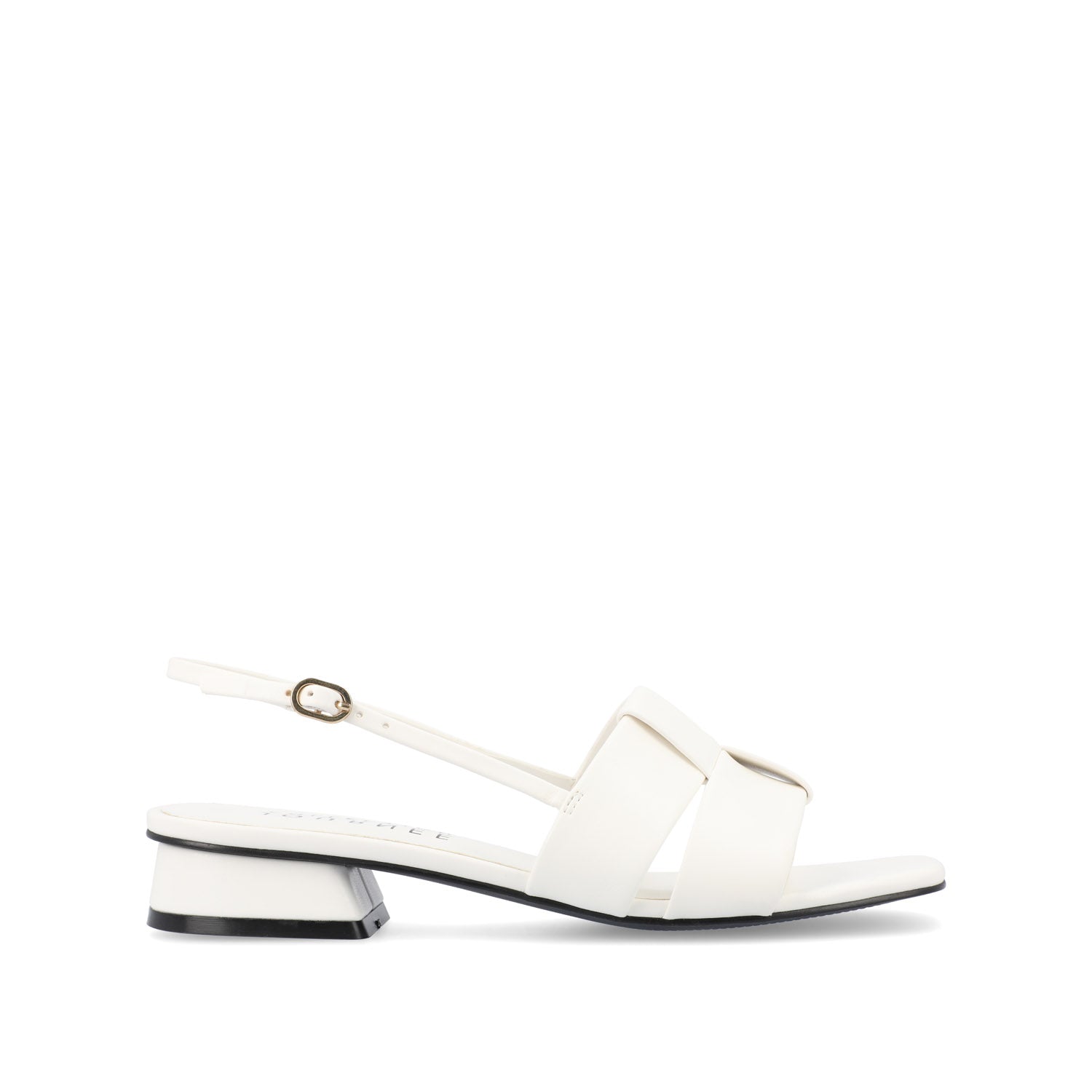 TABATHA LOW BLOCK HEELS IN VEGAN LEATHER IN WIDE - White