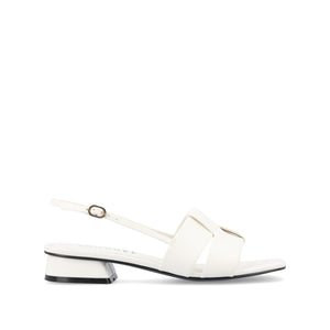 TABATHA LOW BLOCK HEELS IN VEGAN LEATHER IN WIDE - White