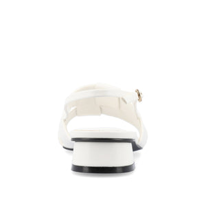 TABATHA LOW BLOCK HEELS IN VEGAN LEATHER - White