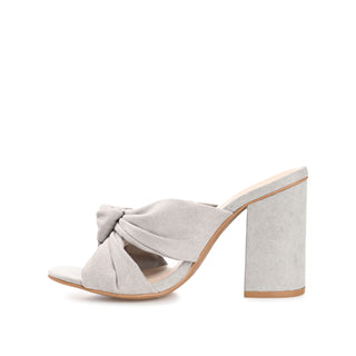 TABITHEA HEELED SANDALS IN FAUX SUEDE