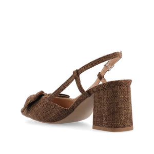 TAILYNN BLOCK PUMP HEELS IN WIDE - Brown Linen