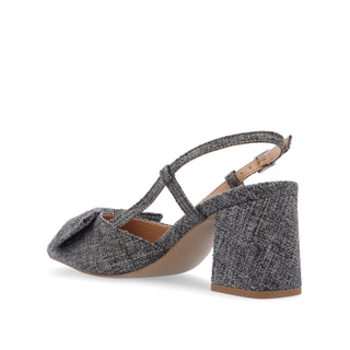 TAILYNN SLINGBACK BLOCK HEELS IN FABRIC