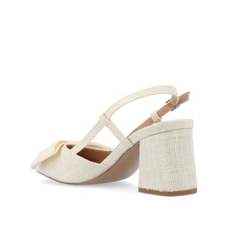 TAILYNN SLINGBACK BLOCK HEELS IN FABRIC