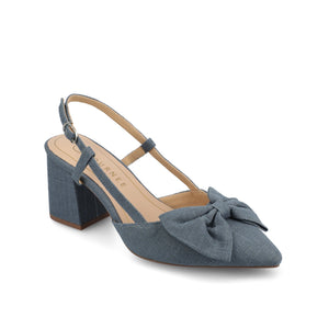 TAILYNN SLINGBACK BLOCK HEELS IN STATEMENT - Denim