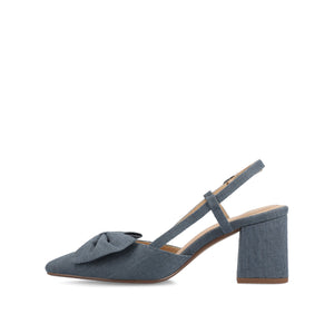 TAILYNN SLINGBACK BLOCK HEELS IN STATEMENT IN WIDE - Denim