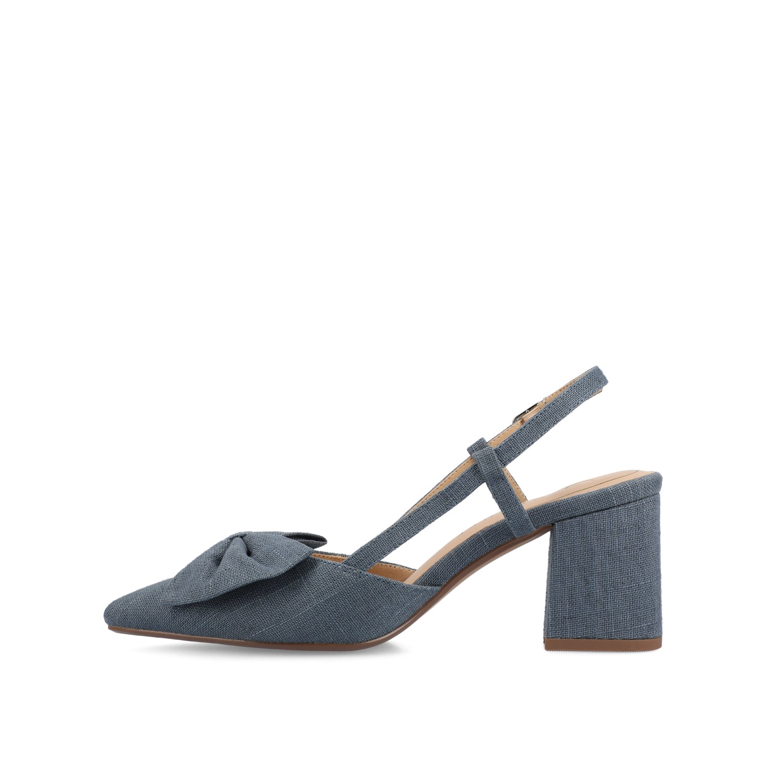 TAILYNN SLINGBACK BLOCK HEELS IN STATEMENT - Denim