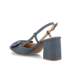 TAILYNN SLINGBACK BLOCK HEELS IN STATEMENT IN WIDE - Denim