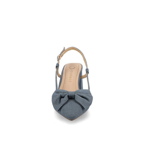 TAILYNN SLINGBACK BLOCK HEELS IN STATEMENT - Denim