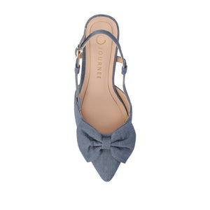 TAILYNN SLINGBACK BLOCK HEELS IN STATEMENT IN WIDE - Denim