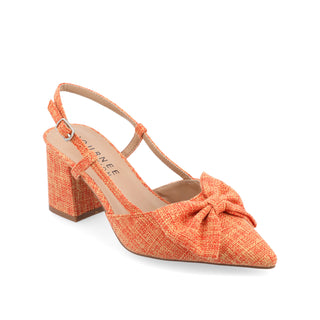 TAILYNN SLINGBACK BLOCK HEELS IN FABRIC