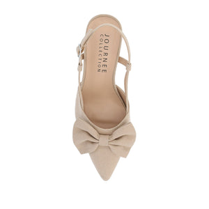 TAILYNN BLOCK PUMP HEELS IN WIDE - Tan Beige Fabric