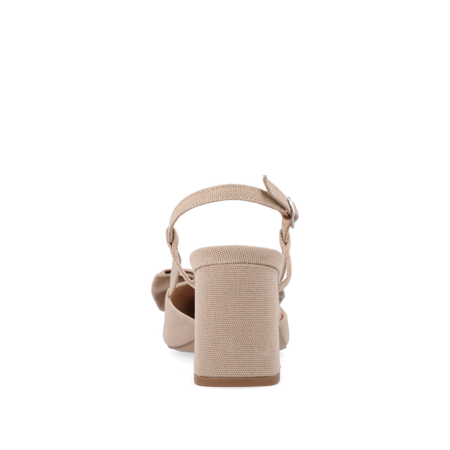 TAILYNN BLOCK PUMP HEELS IN WIDE - Tan Beige Fabric