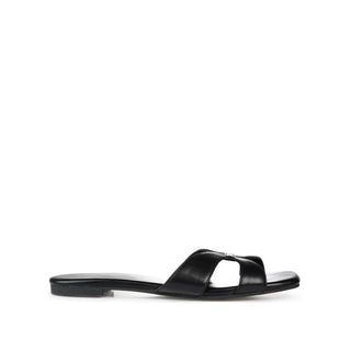 TALEESA SLIDE SANDALS IN FAUX LEATHER