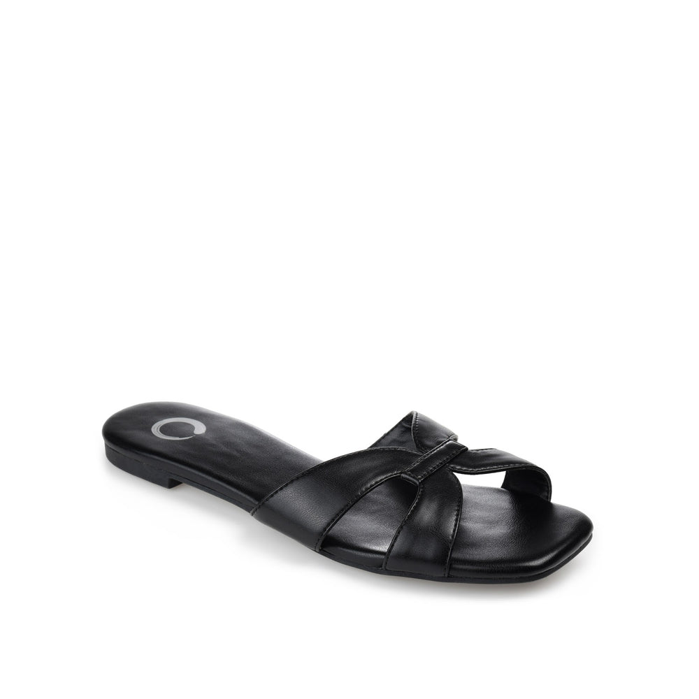 TALEESA SLIDE SANDALS IN FAUX LEATHER