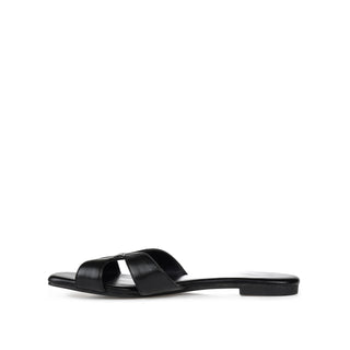 TALEESA SLIDE SANDALS IN FAUX LEATHER