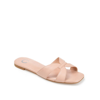 TALEESA SLIDE SANDALS IN FAUX LEATHER