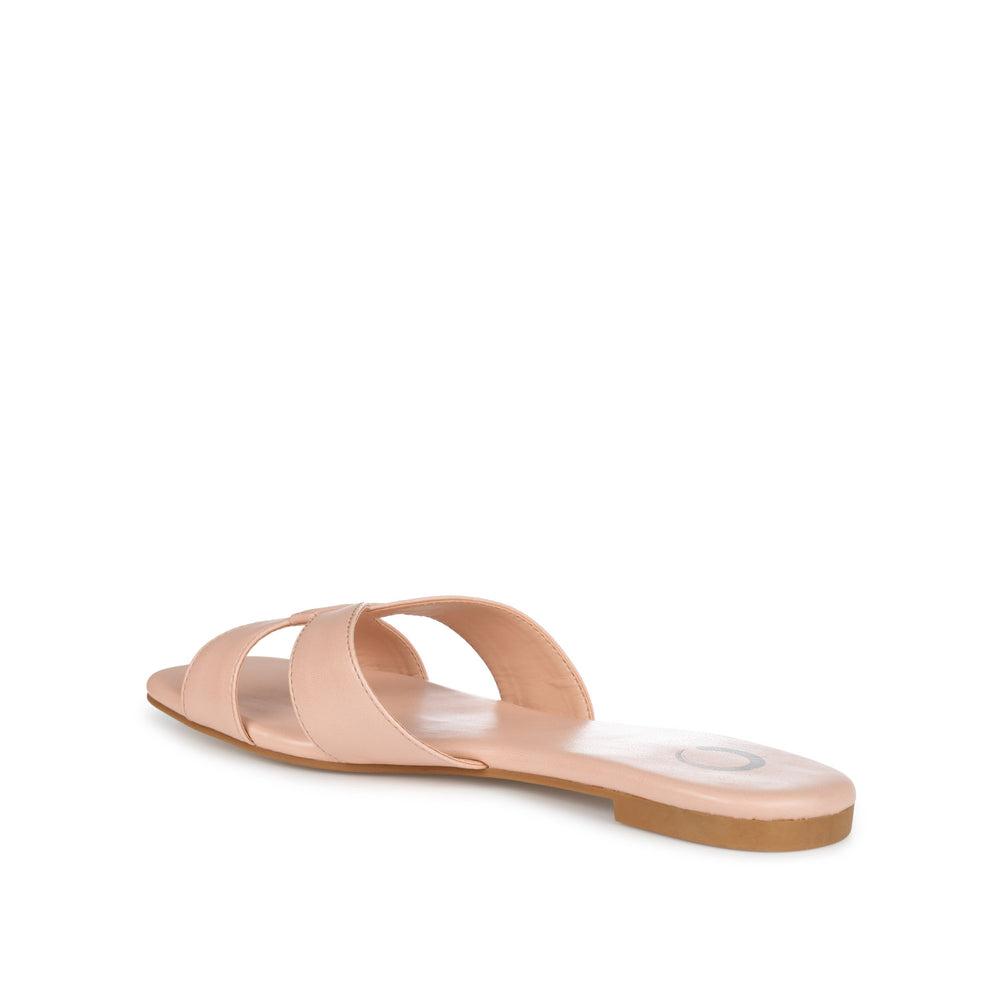 TALEESA SLIDE SANDALS IN FAUX LEATHER