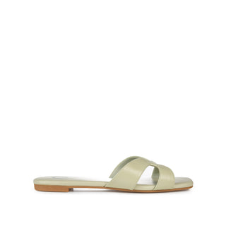 TALEESA SLIDE SANDALS IN FAUX LEATHER