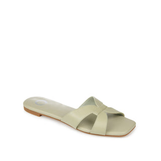 TALEESA SLIDE SANDALS IN FAUX LEATHER