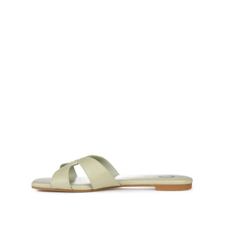 TALEESA SLIDE SANDALS IN FAUX LEATHER