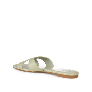 TALEESA SLIDE SANDALS IN FAUX LEATHER