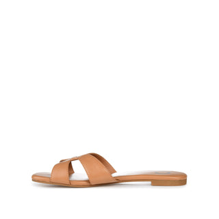 TALEESA SLIDE SANDALS IN FAUX LEATHER