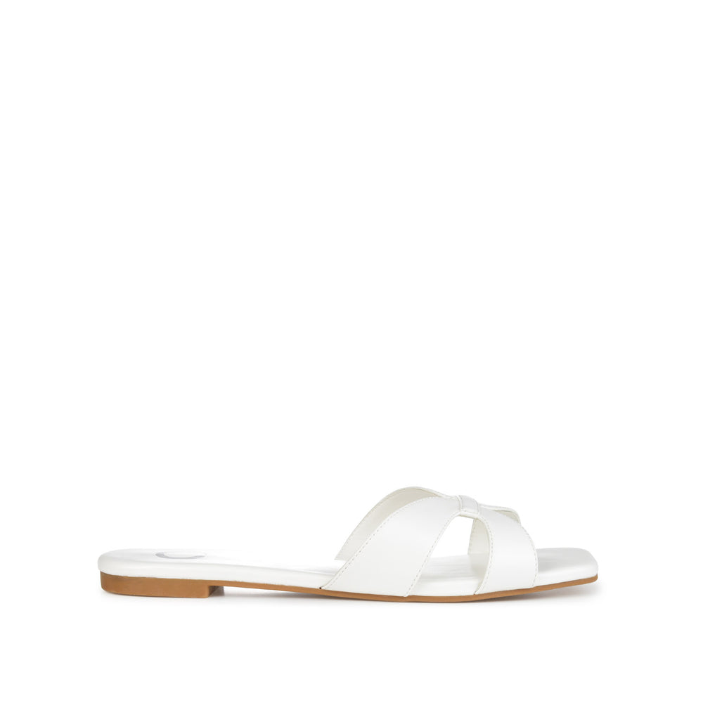 TALEESA SLIDE SANDALS IN FAUX LEATHER