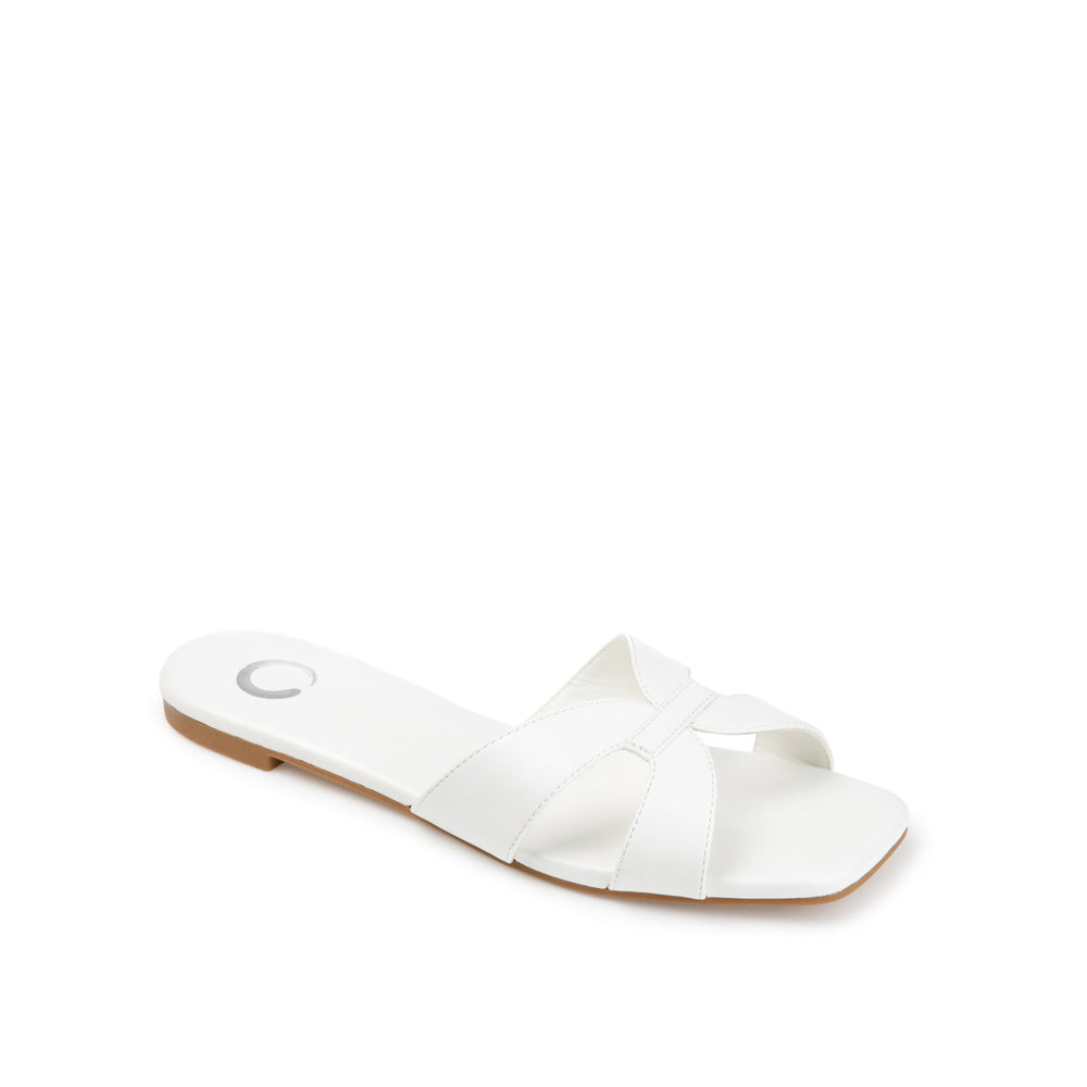 TALEESA SLIDE SANDALS IN FAUX LEATHER