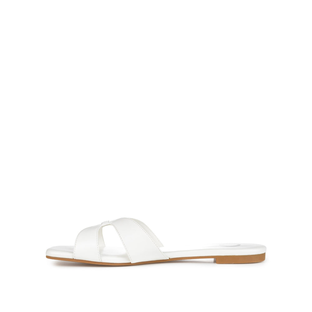 TALEESA SLIDE SANDALS IN FAUX LEATHER