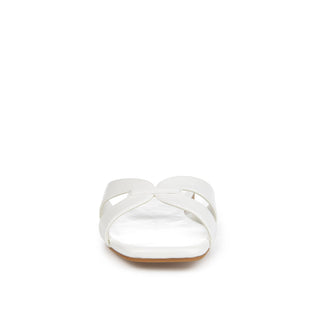 TALEESA SLIDE SANDALS IN FAUX LEATHER